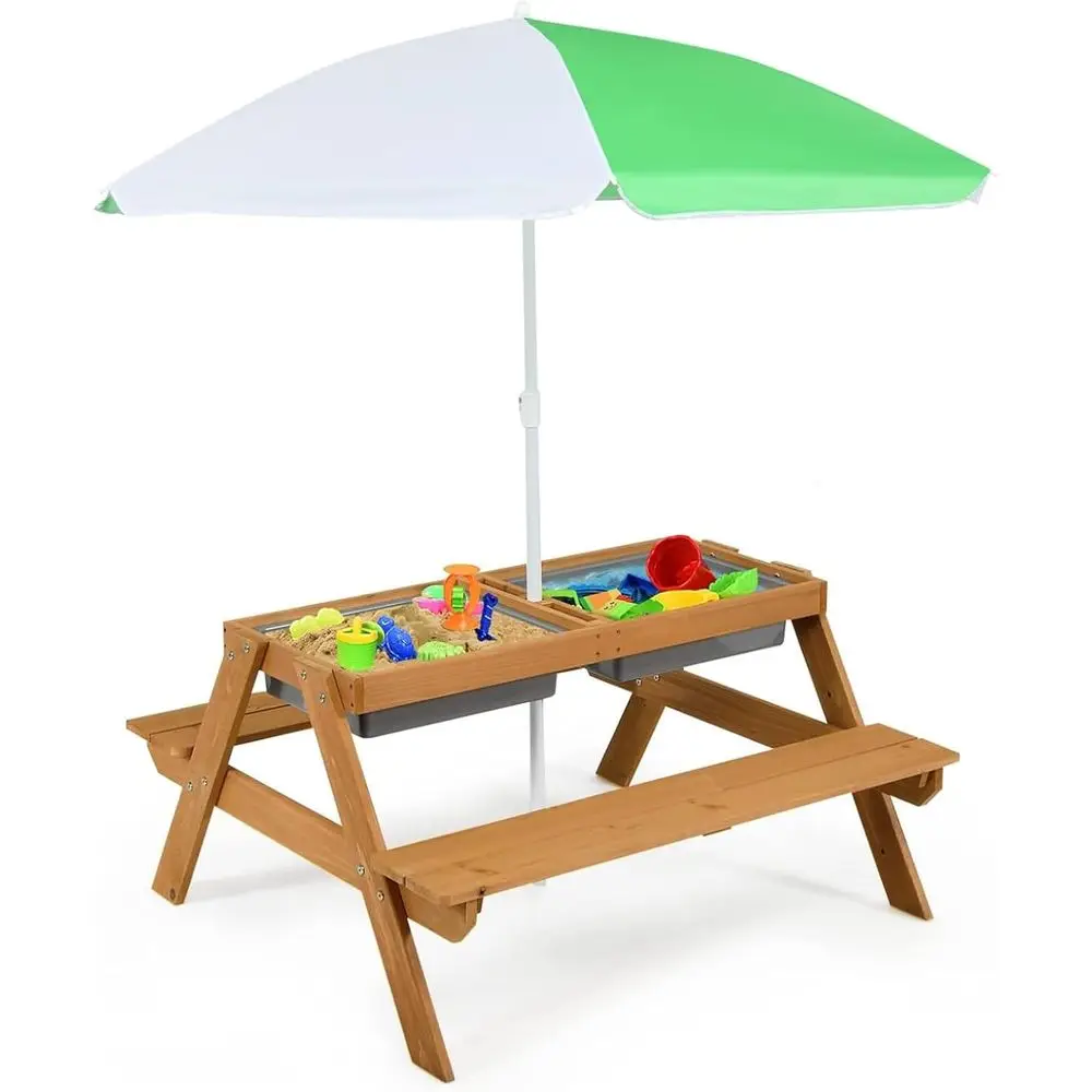 4-in-1 Wooden Sand & Water Pic - огляд і ціна Kids Outdoor Furniture Set