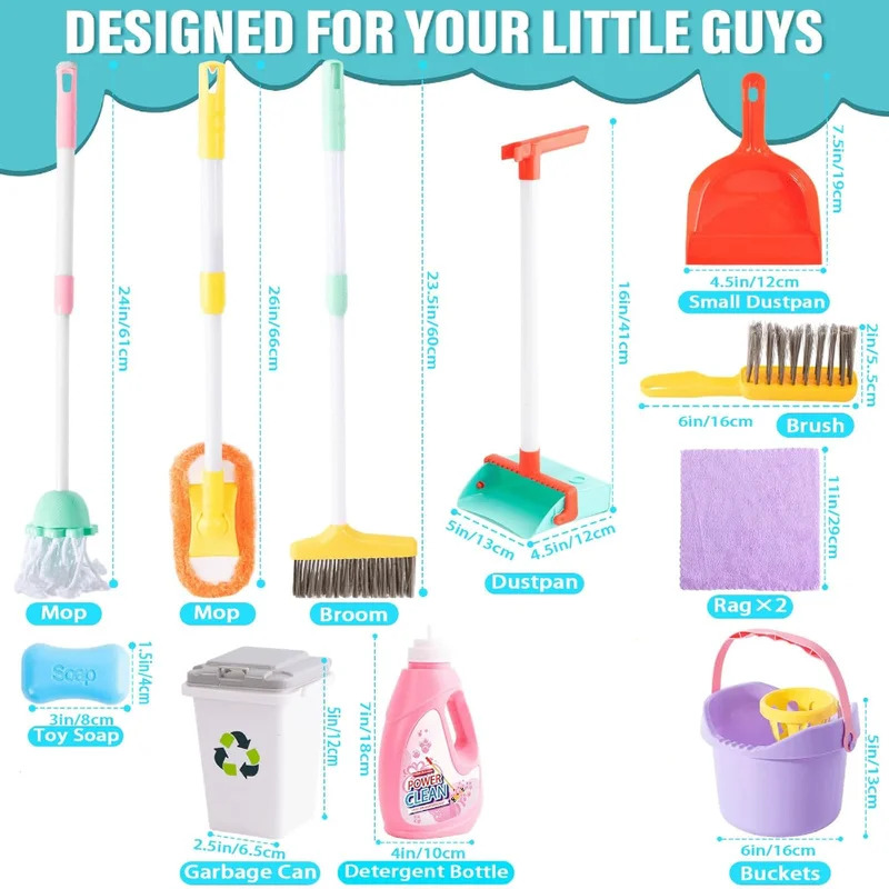 16pcs Kids Cleaning Set - Home - огляд і ціна Kids Outdoor Broom